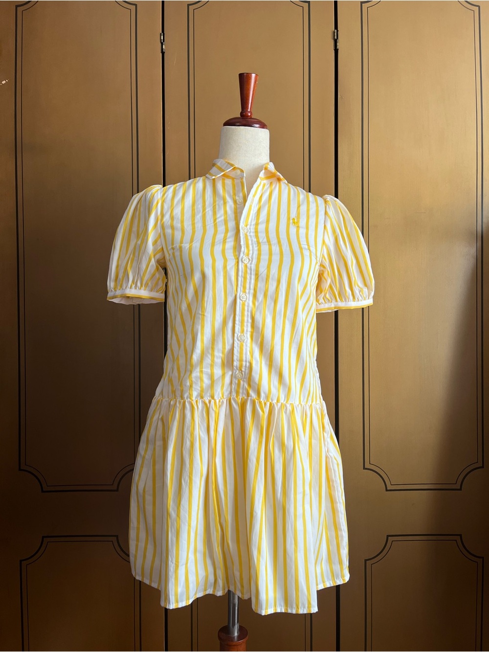 NWT - Polo Ralph Lauren Yellow Stripe Short-Sleeve Shirt Dress